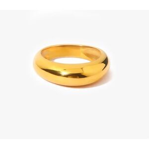 18K Gold Waterproof Dome Ring
